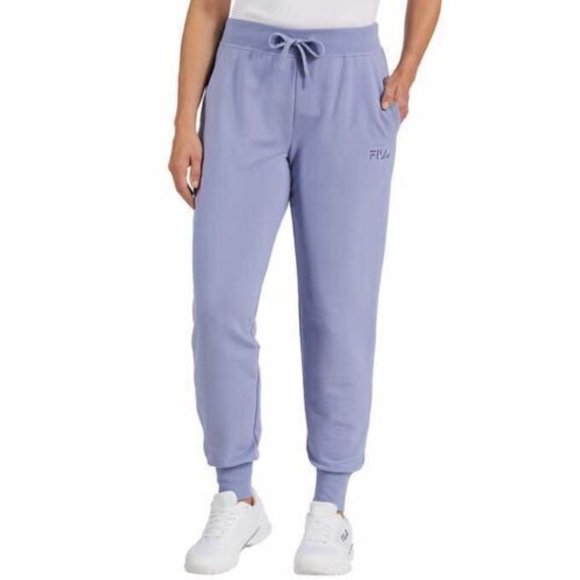 NWT FILA Womens French Terry Drawstring Jogger Purple Size 2XL $60 9C182 - Picture 1 of 2